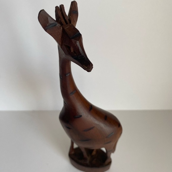 Hand‎ Carved Wooden Giraffe Figurine Statue Sculpture Home Decor Collector Kenya - Picture 2 of 9